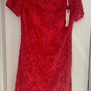 Sue  Wong Red Cocktail Dress.